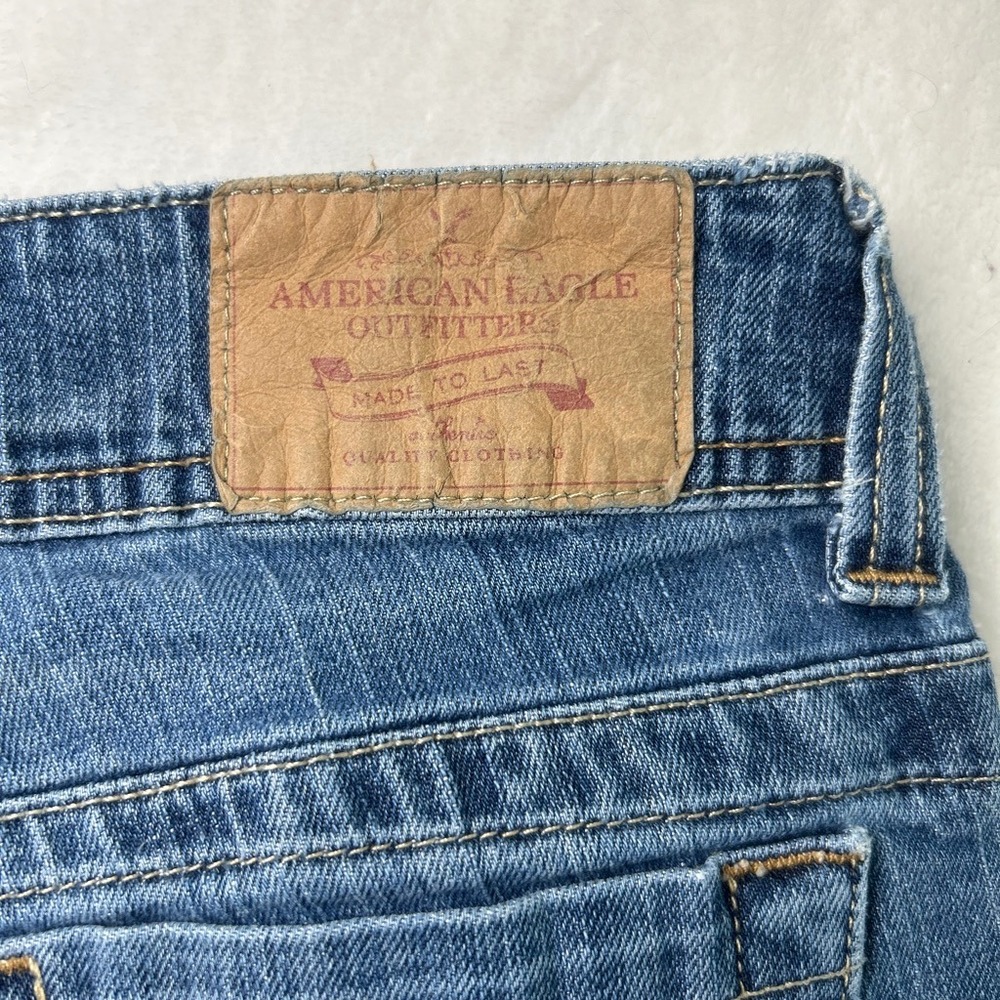 American Eagle Bootcut Jeans Womens 10 Long Medium Wash Low Rise Stretch Denim - Picture 6 of 7